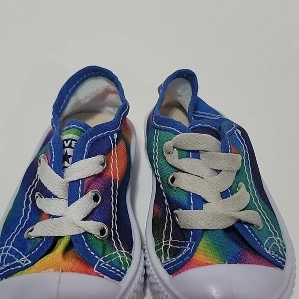 CONVERSE All Star Baby Rainbow Tie Dyed Shoes size 19